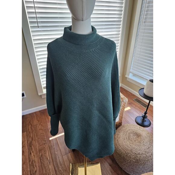 Halara High Neck Long Sleeve Asymmetrical Hem Work Sweater Women's L NWT - Picture 5 of 10